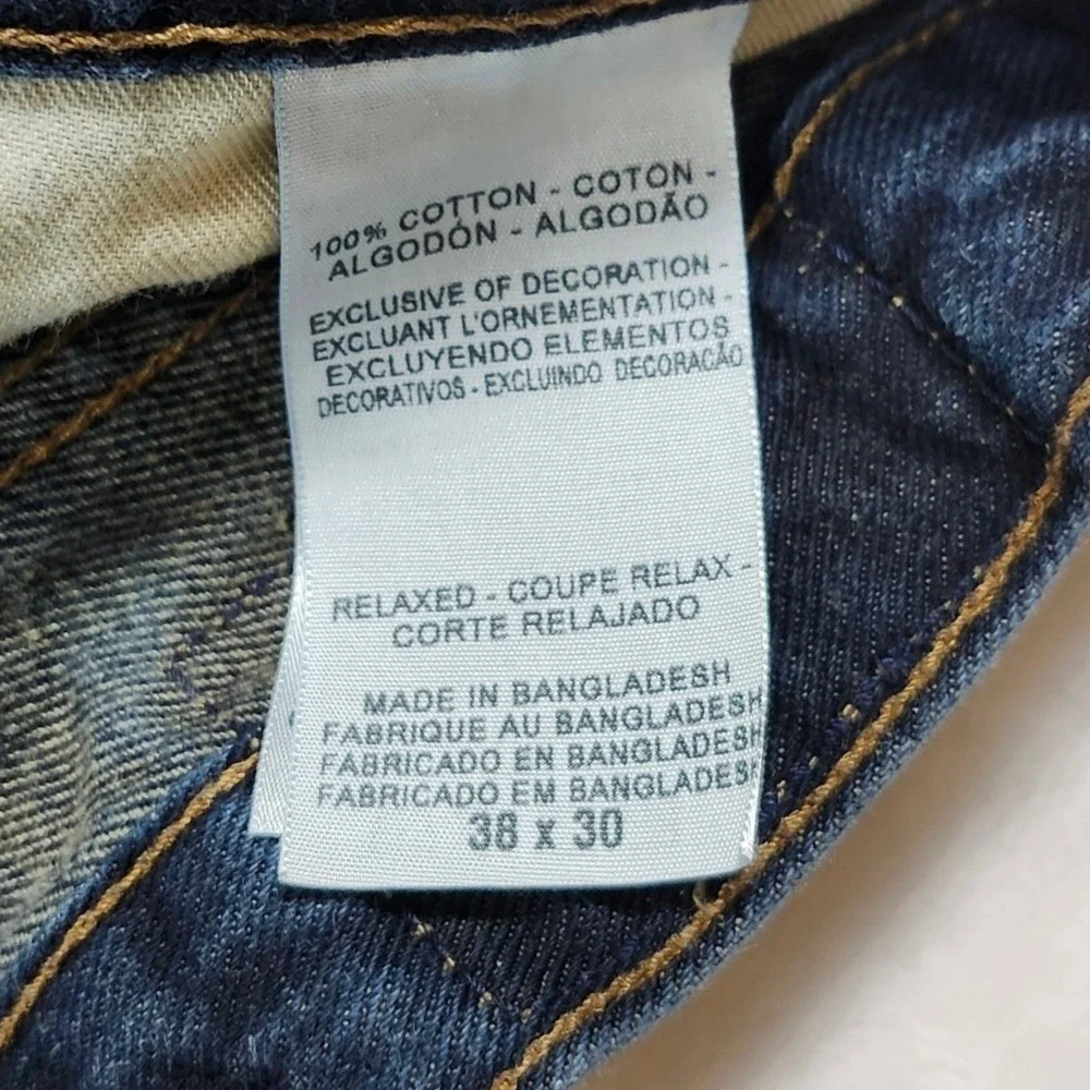 Signature by Levi Strauss Relaxed Jeans Mens 38x30 Dark‎ Wash Excellent Denim